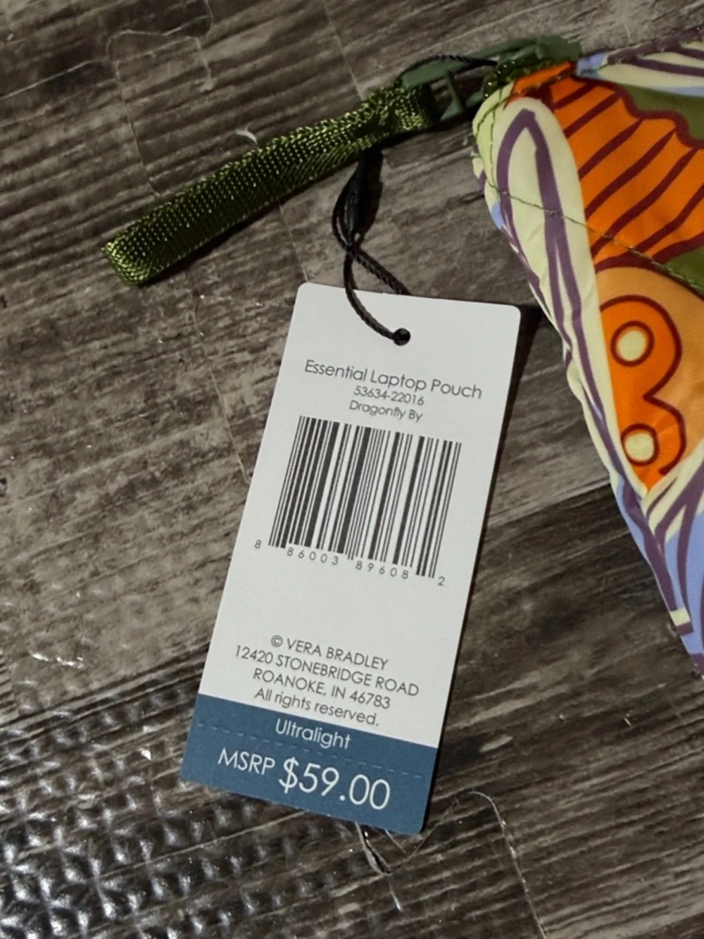Vera Bradley Essential Laptop Pouch in Dragonfly By NWT